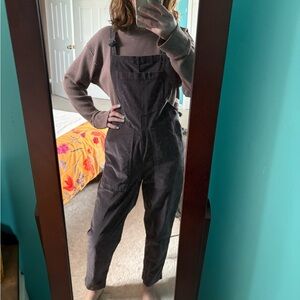 Aerie Dark Purple Velvety Overalls sz xs